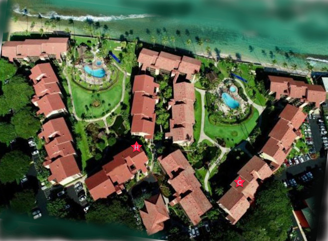 Aerial view of the Papakea Resort