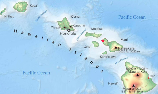 Map of the Hawaiian Islands